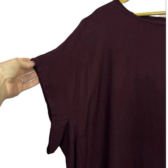 Universal Standard Avenir Double Luxe Satin Short Sleeve Dress Burgundy XL 26/28 - Picture 7 of 10